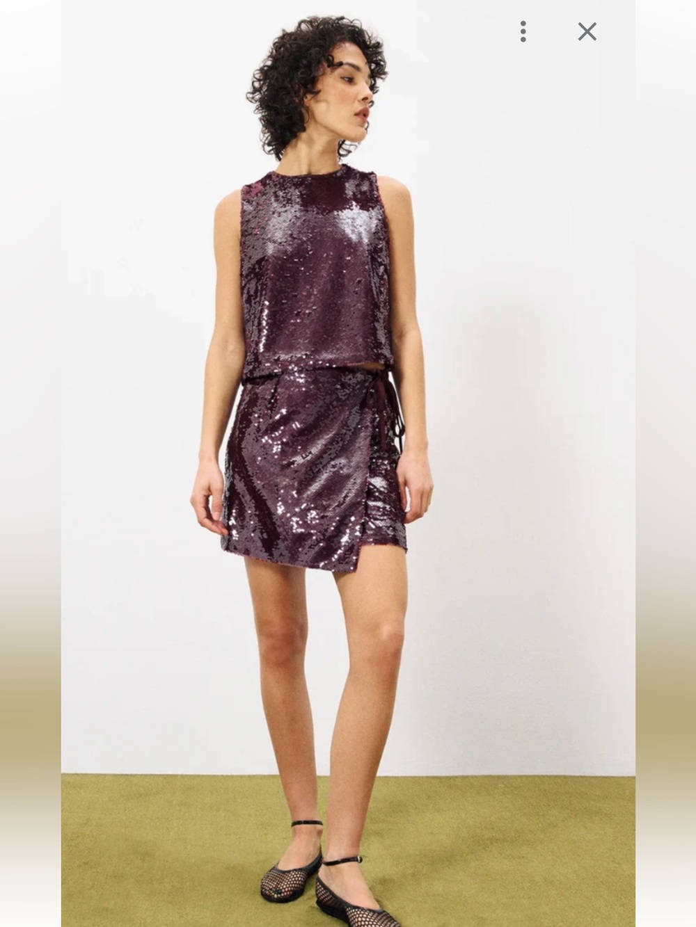 FRNCH Paris sequin top and skirt size large